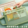 Student subject classification bags, nylon mesh double-layer zipper file bags, archive material storage handbags, storage bags Specification image